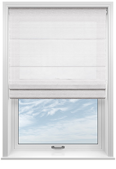 Tanami Voile, White Dawn - Twist&Fit Roman Blind